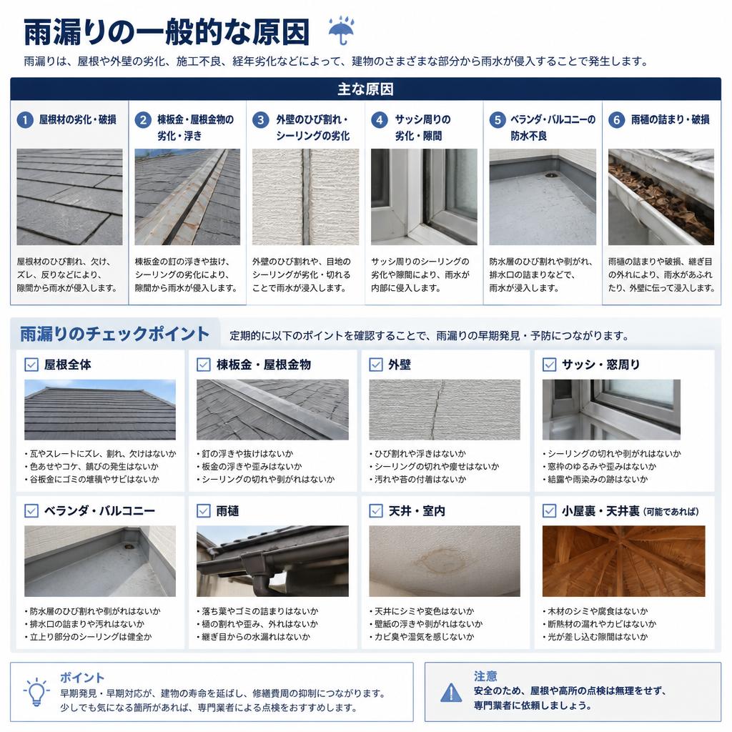 2. 雨漏りの原因とは？
