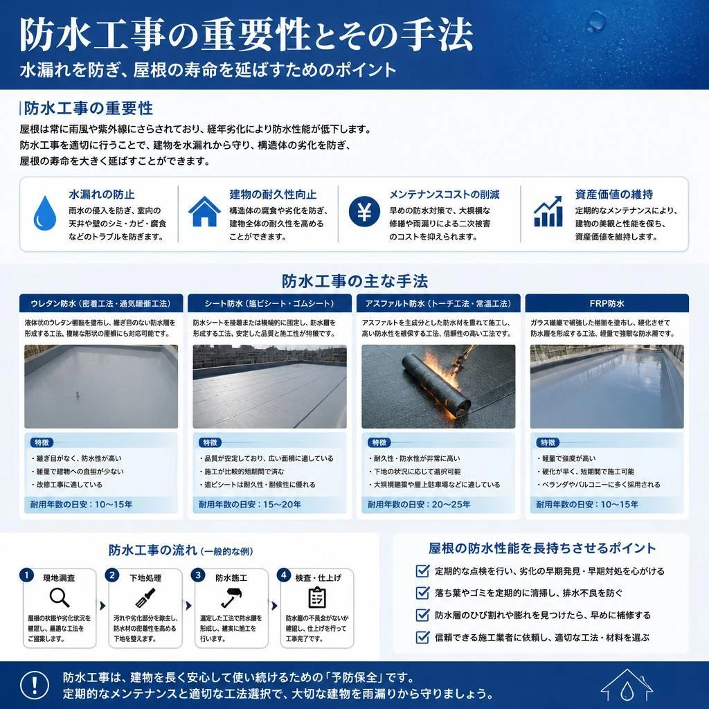 防水工事で強化する屋根の耐久性