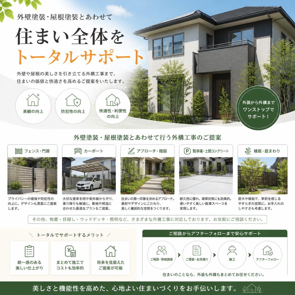 5. 塗装だけじゃない！外構工事もお任せ