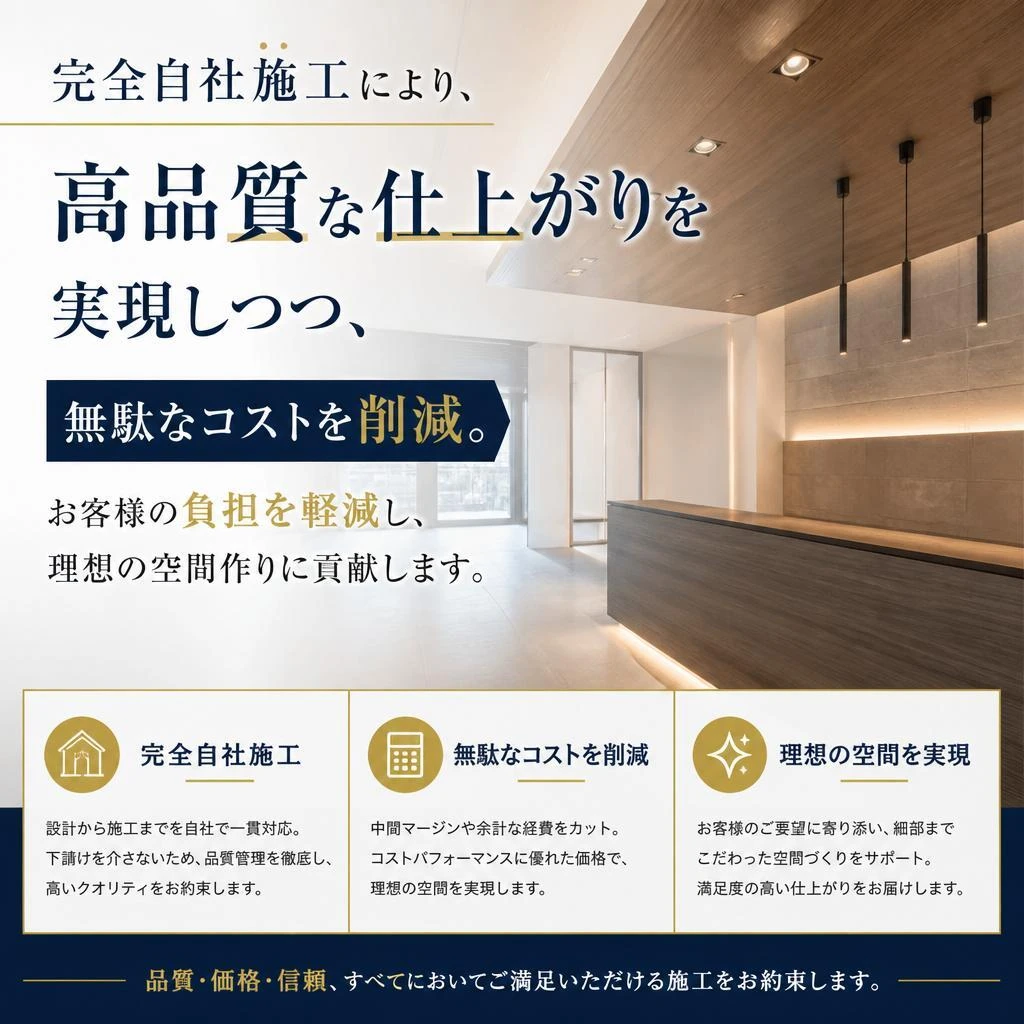 自社施工による高品質とコスト削減